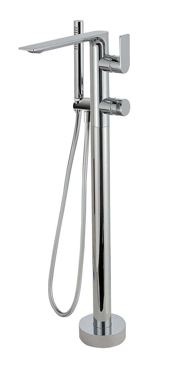 AQUABRASS 92N85 ALPHA FLOORMOUNT TUB FILLER WITH HANDSHOWER