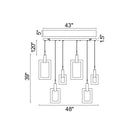 CWI Lighting 1214P48-6-236-A-RC ANELLO LED ISLAND/POOL TABLE CHANDELIER WITH WHITE OAK FINISH