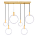 CWI Lighting 1214P52-6-236-RC ANELLO LED ISLAND/POOL TABLE CHANDELIER WITH WHITE OAK FINISH