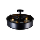 CWI Lighting 9904C20-5-101 TIGRIS 5 LIGHT DRUM SHADE FLUSH MOUNT WITH BLACK FINISH