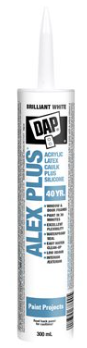 ALEX PLUS ACRYLIC LATEX CAULK PLUS SILICONE 300ML WHITE