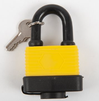 PADLOCK LAMINATED 50MM WITH PLASTIC COVER PLATED