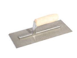 TROWEL V-NOTCH TEMPERED STEEL WOOD HANDLE ¼ X 3 / 16" 11IN