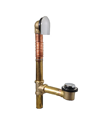 314TIP-(CP) BRASS OFFSET WASTE & OVERFLOW TIP-TOE EXTENDED