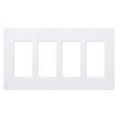 4 Gang Decorator/Rocker Wallplate, Gloss, White (1-Pack)