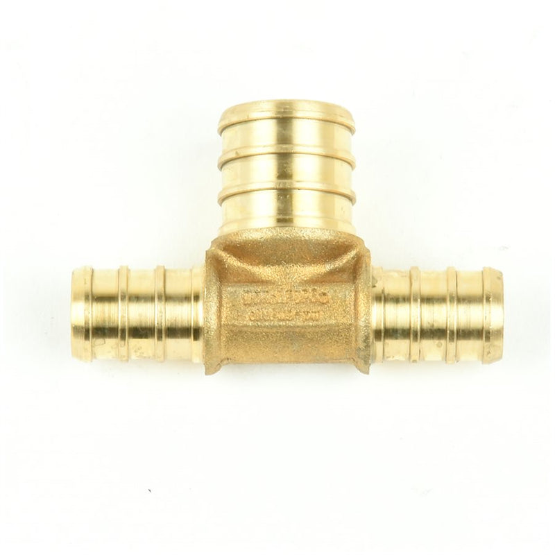 StreamWay Brass Pex Tee 1/2in Barb x 1/2in Barb x 3/4 Barb