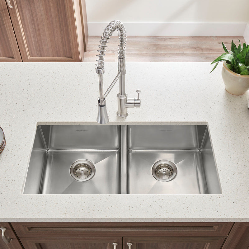 Pekoe® 35 x 18-Inch Stainless Steel Undermount Double-Bowl Kitchen Sink