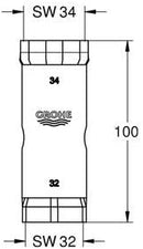 Grohe 19332000 SOCKET WRENCH GROHE CHROME