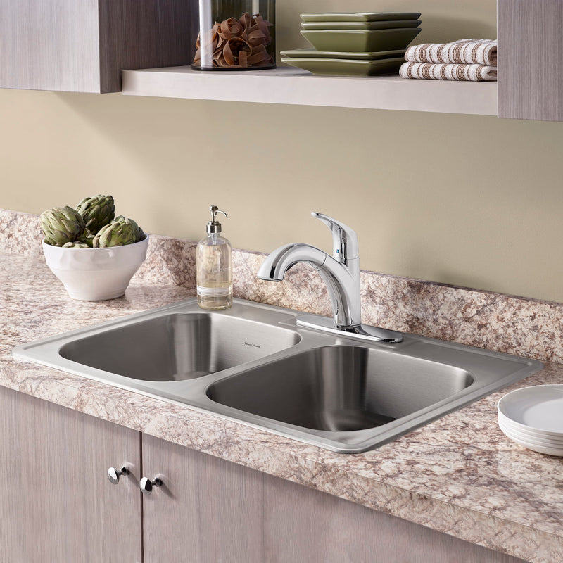 Colony® 33 x 22-Inch Stainless Steel 3-Hole Top Mount Double-Bowl ADA Kitchen Sink