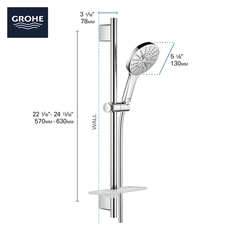 Grohe 26547000 RAINSHOWER SMARTACTIVE 24IN ROUND HS SET GROHE CHROME