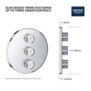Grohe 29122000 GRT SMARTCONTROL CONC.VALVE TRIM RD 3SC GROHE CHROME