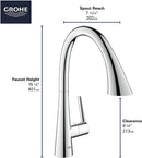 Grohe 30368002 GROHE ZEDRA PULL-DOWN BAR TRIPLE SPRAY GROHE CHROME