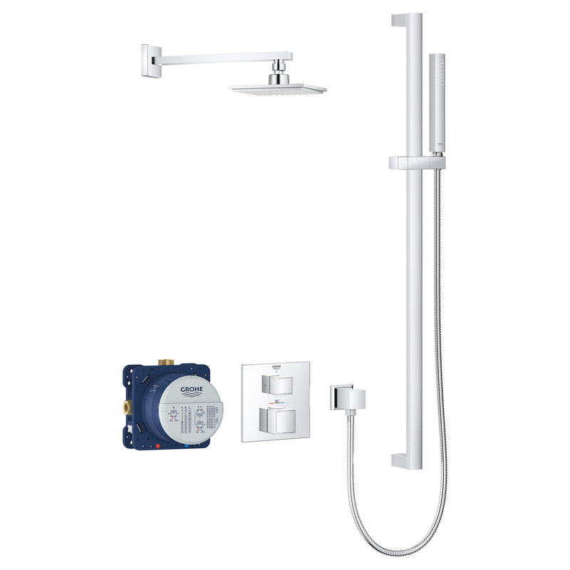GROHE 34747000 GROHTHERM CUBE®  THERMOSTATIC SHOWER KIT, 27 L/MIN (7.1 GPM)