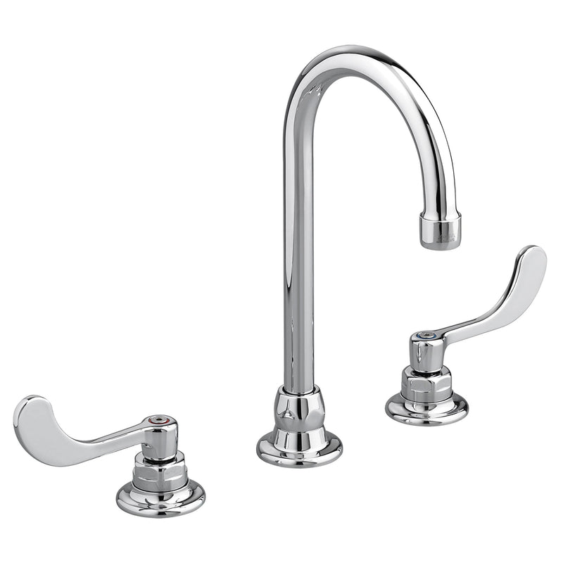 Monterrey® 8-Inch Widespread Gooseneck Faucet With Wrist Blade Handles 1.5 gpm/5.7 Lpm With Flexible Underbody