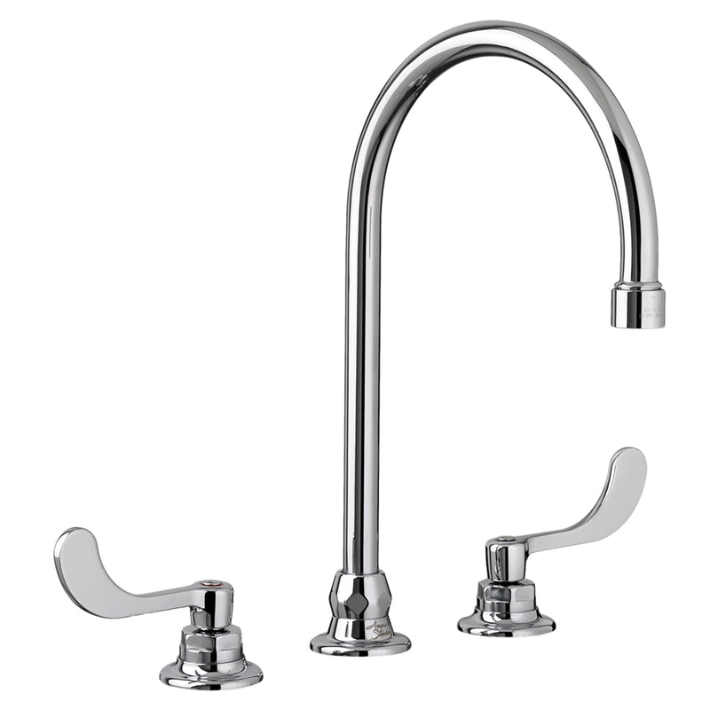 Monterrey® 8-Inch Widespread 8-inch Reach Gooseneck Faucet With Wrist Blade Handles 1.5 gpm/5.7 Lpm With Flexible Underbody