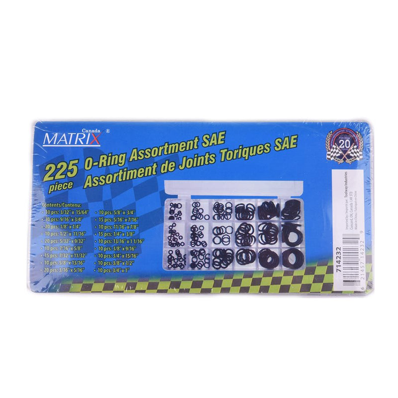 Tooltech 225PC O - Ring Assortment SAE