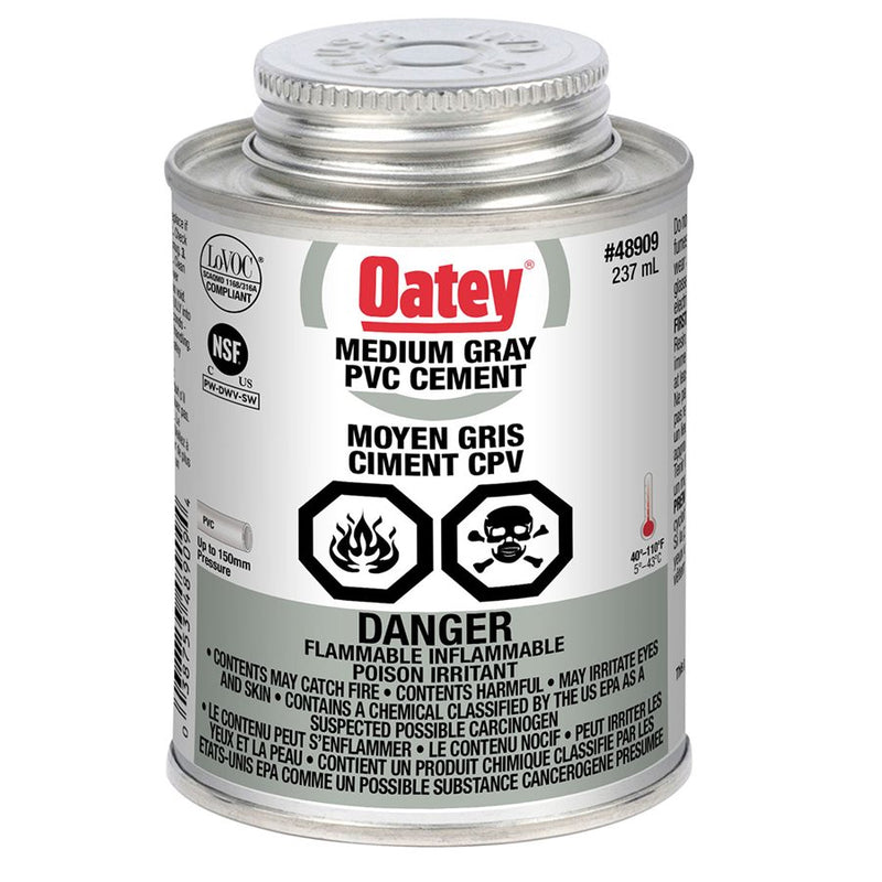 Oatey PVC Cement Grey 237mL With Brush