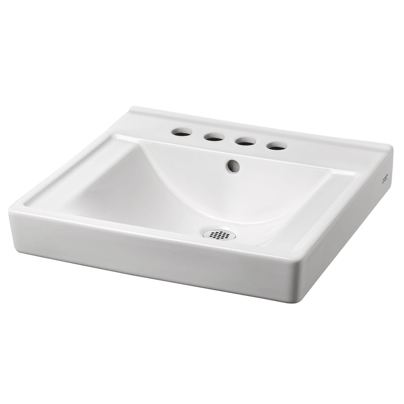 Decorum® Wall-Hung EverClean® Sink Less Overflow with 4-Inch Centerset and Extra Left-Hand Hole