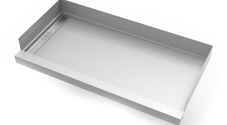 30inx 60in Stainless Steel Shower Base with Wedge Wire Linear Drain