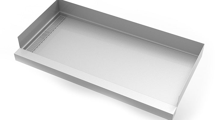 30inx 60in Stainless Steel Shower Base with Wedge Wire Linear Drain