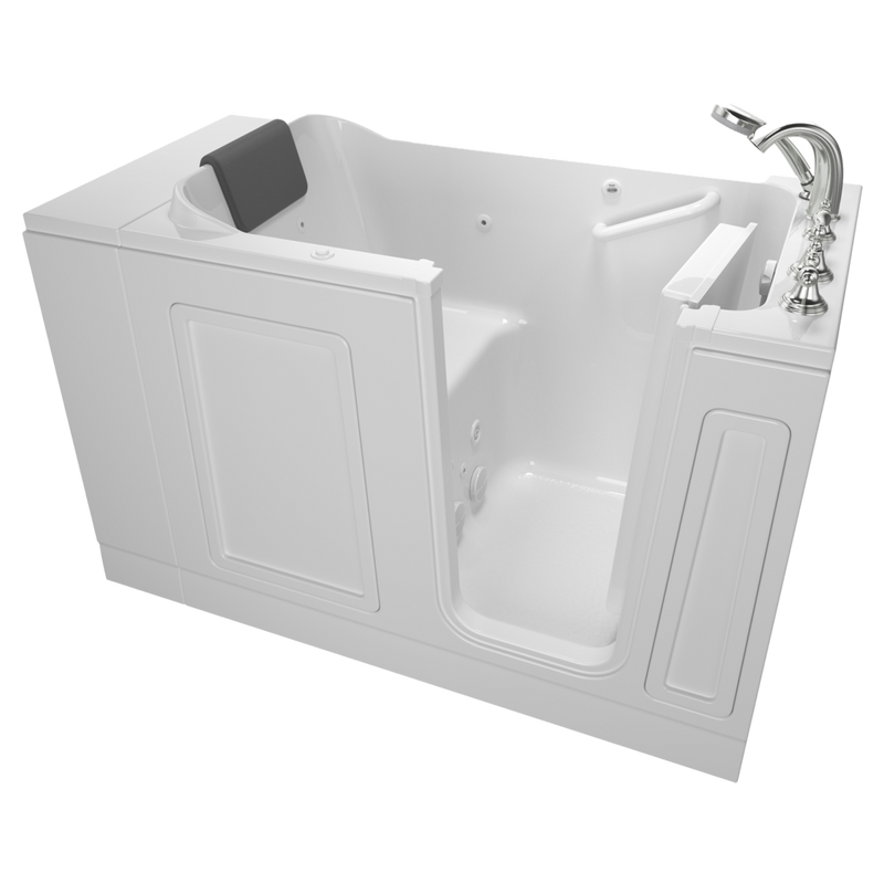 Acrylic Luxury Series 30 x 51-Inch Walk-in Tub With Whirlpool System - Right-Hand Drain With Faucet