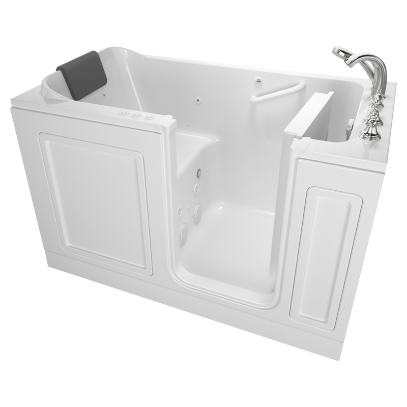 Acrylic Luxury Series 32 x 60-Inch Walk-in Tub With Combination Air Spa and Whirlpool Systems - Right-Hand Drain With Faucet