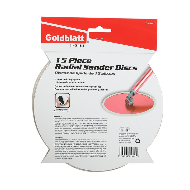Goldblatt 120 GRIT SANDING DISC - 15 PACK