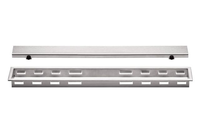 SCHLUTER KERDI-LINE 1-1/8" FRAME SOLID BRUSHED STAINLESS STEEL GRATE KIT