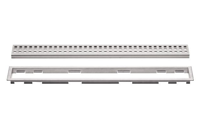 SCHLUTER KERDI-LINE 3/4" FRAME PERFORATED GRATE BRASHED STAINLESS STEEL KIT