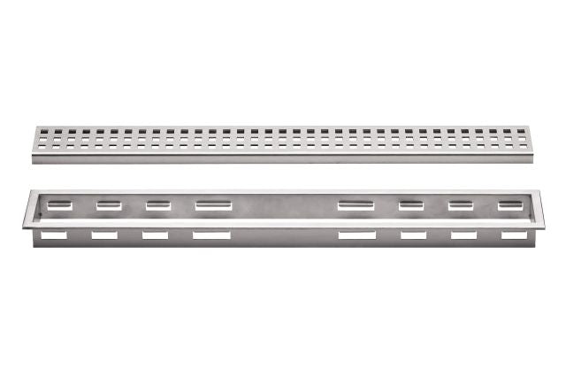 SCHLUTER KERDI-LINE 1-1/8" FRAME  PERFORATED BRUSHED STAINLESS STEEL GRATE KIT