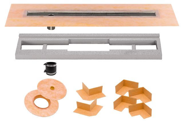 SCHLUTER KERDI-LINE CHANNEL BODY OFFSET STAINLESS STEEL KIT