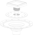 5in x 5in LTD 5 Tile Insert Complete Kit, 2in, 3in and 4in Outlet