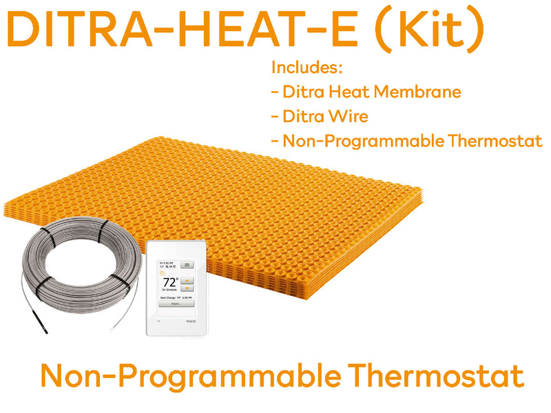 SCHLUTER DITRA-HEAT KIT includes MATT + 240V CABLE + Non-programmable thermostat for the DITRA-HEAT system