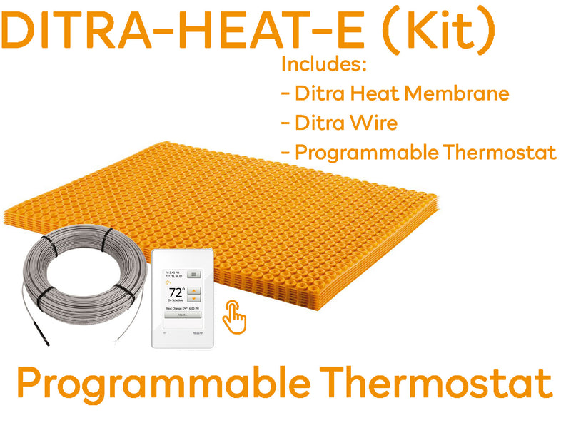 SCHLUTER DITRA-HEAT KIT includes MATT + 120V CABLE + Programmable Touchscreen thermostat