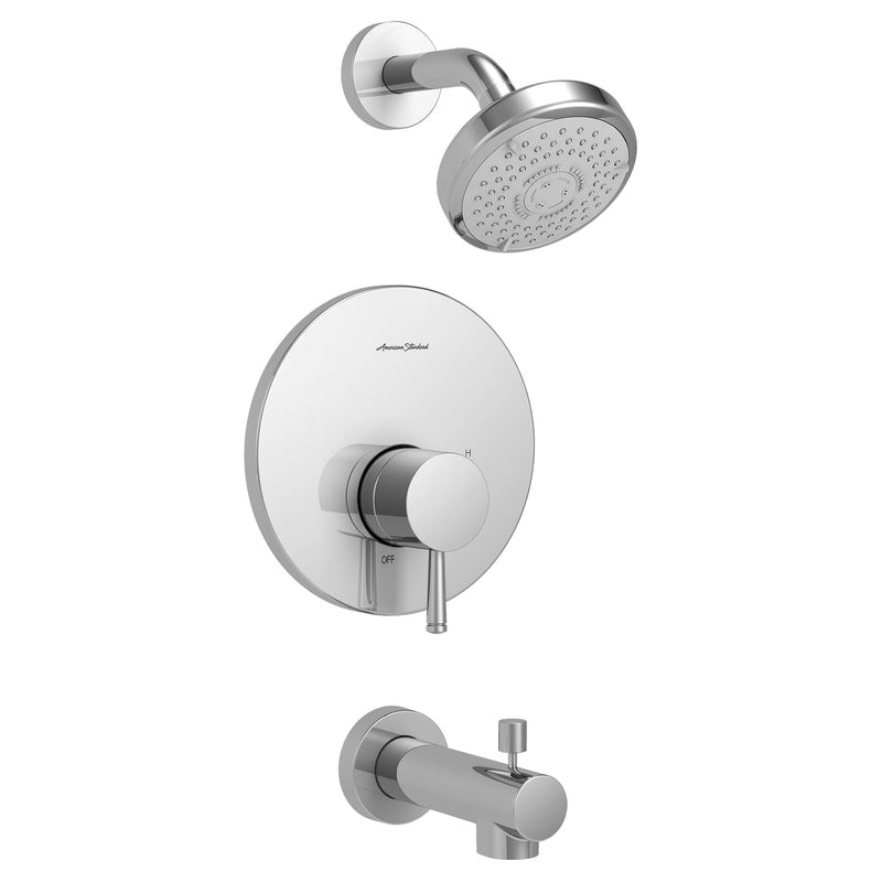 Serin® 1.75 gpm/6.6 L/min Tub and Shower Trim Kit With Water-Saving 3-Function Shower Head, Double Ceramic Pressure Balance Cartridge With Lever Handle