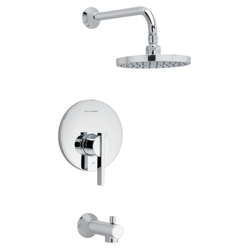 Boulevard Tub and Shower Trim Kit 2.5 gpm/9.5 L/min with Rain Showerhead, Double Ceramic Pressure Balance Cartridge and Lever Handle