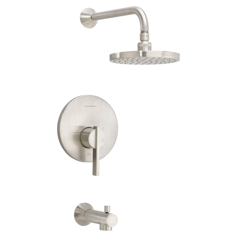 Boulevard Tub and Shower Trim Kit 2.5 gpm/9.5 L/min with Rain Showerhead, Double Ceramic Pressure Balance Cartridge and Lever Handle