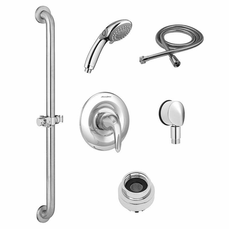Commercial Shower System Trim Kit 1.5 gpm/5.7 Lpm with 36-Inch Slide-Grab Bar and Hand Shower