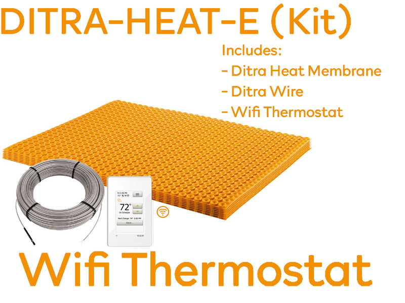 SCHLUTER DITRA-HEAT KIT includes MATT + 240V CABLE + Programmable Wi-Fi thermostat for the DITRA-HEAT system