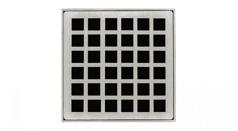 4in x 4in QD 4 Complete Kit with Squares Pattern Decorative Plate, 2in Outlet