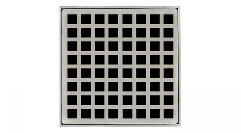 5in x 5in QD 5 High Flow Complete Kit with Squares Pattern Decorative Plate, 3in Outlet
