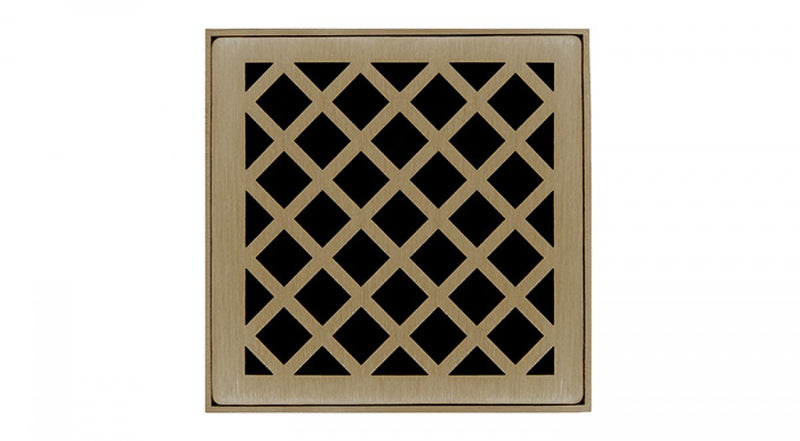 4in x 4in Strainer with Criss-Cross Pattern Decorative Plate and 2in Throat